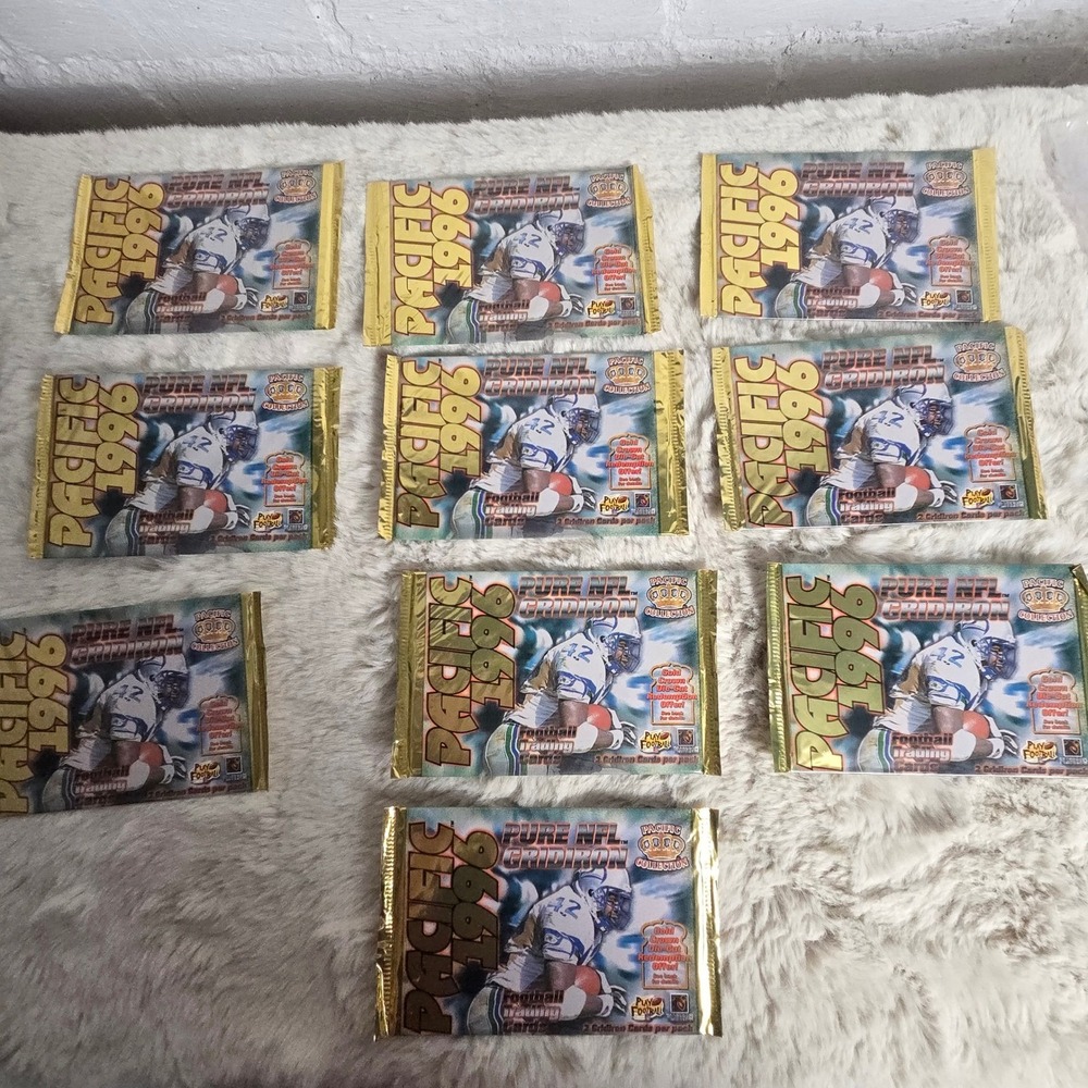 10 Pack Lot 1996 Pacific Pure NFL Gridiron Football Trading Cards Sealed New